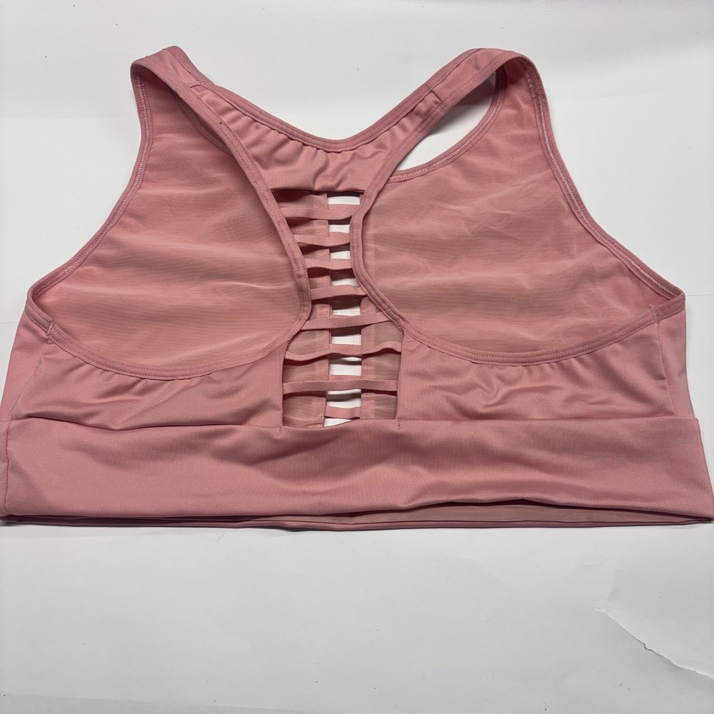 Victoria Sport Mauve Pink Ladder Cutout Racerback Sports Bra XL